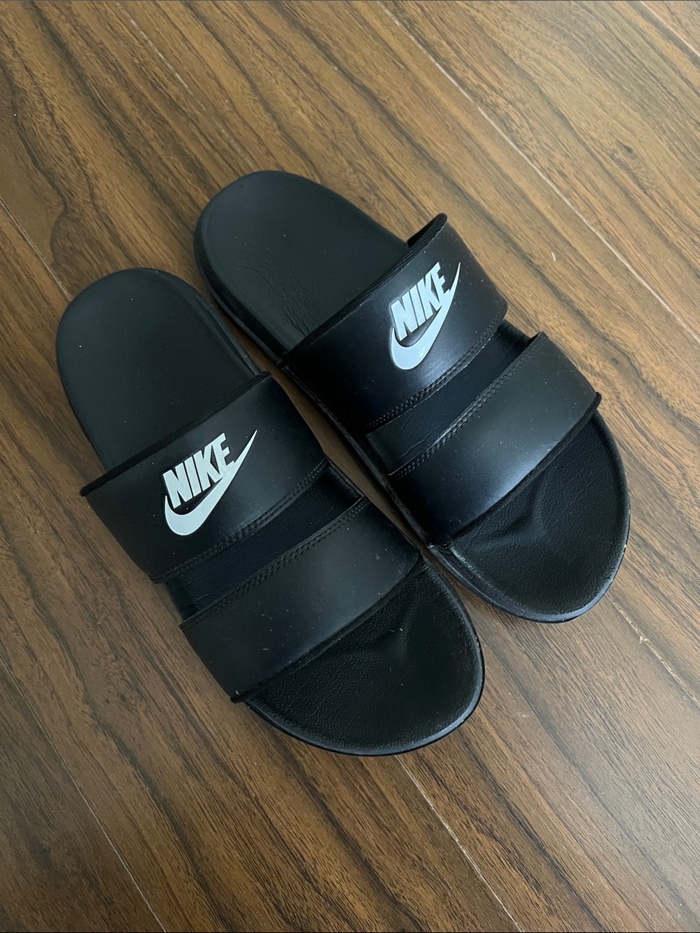 Nike Black Slide Sandals with White Logo